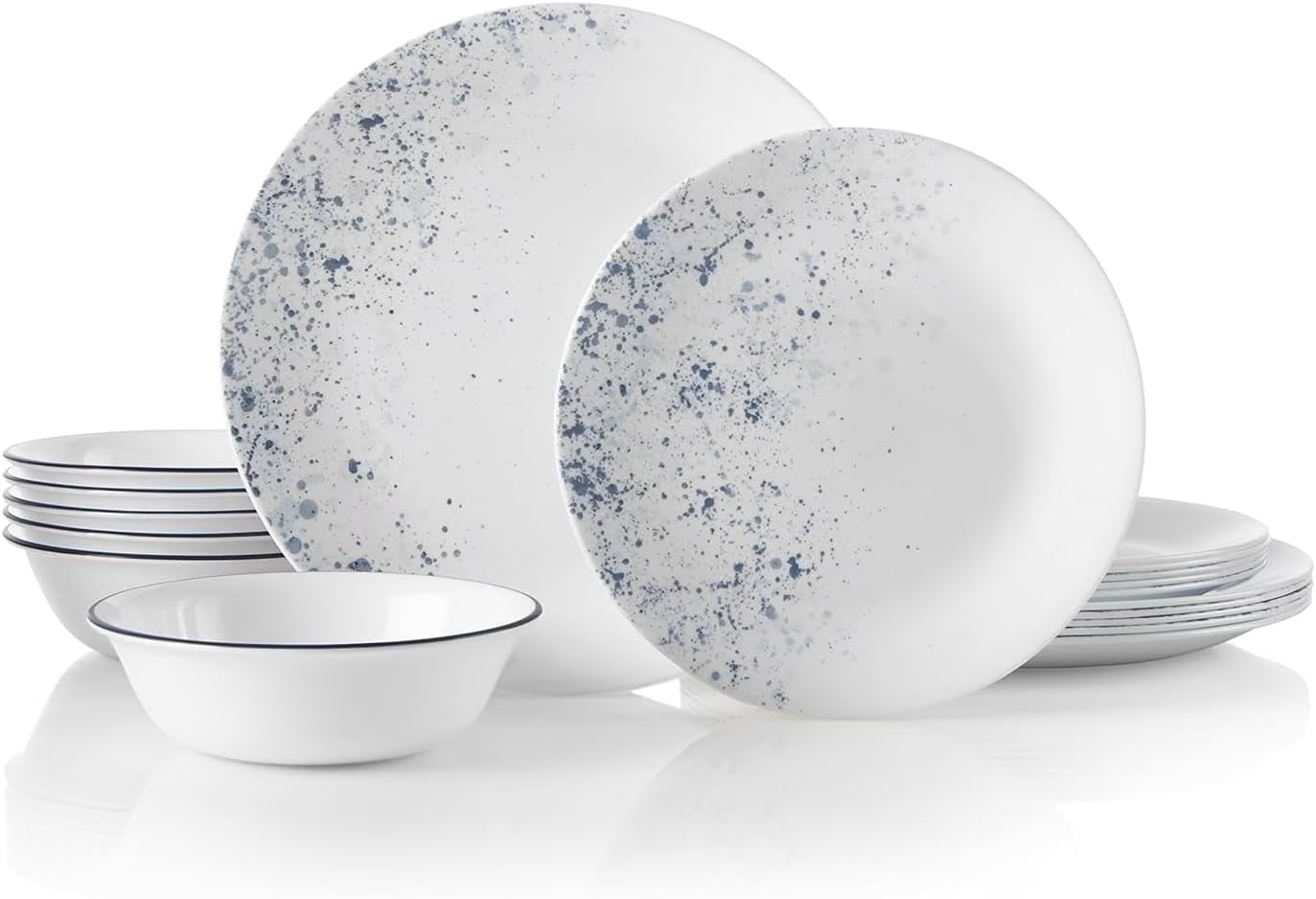Corelle Indigo Speckle 18 - Piece Glass Dinnerware Set (Service for 6)