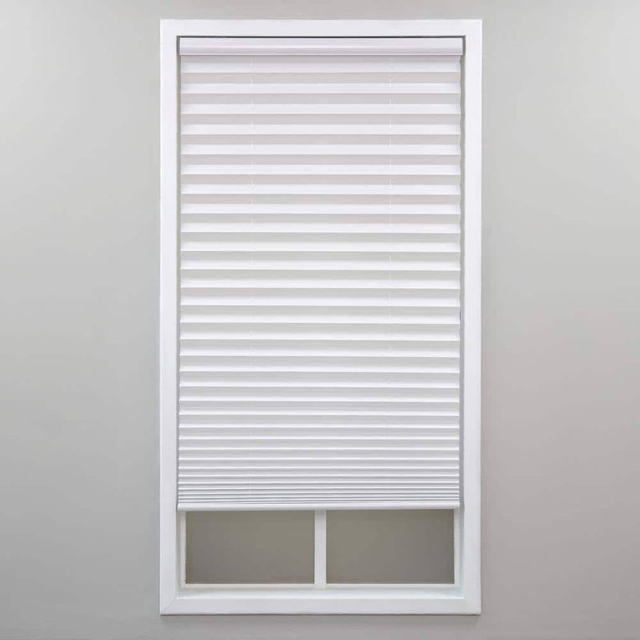 Perfect Lift Window Treatment Cut-to-Width White Cordless Light Filtering Pleated Shade - 27 in. W x 48 in. L