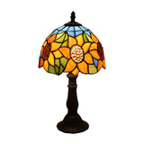 Retro Mediterranean Mosaic Table Lamp – Glass Shade Decorative Desk Light