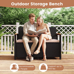 Tangkula 46 Gallon Outdoor Bench with Storage