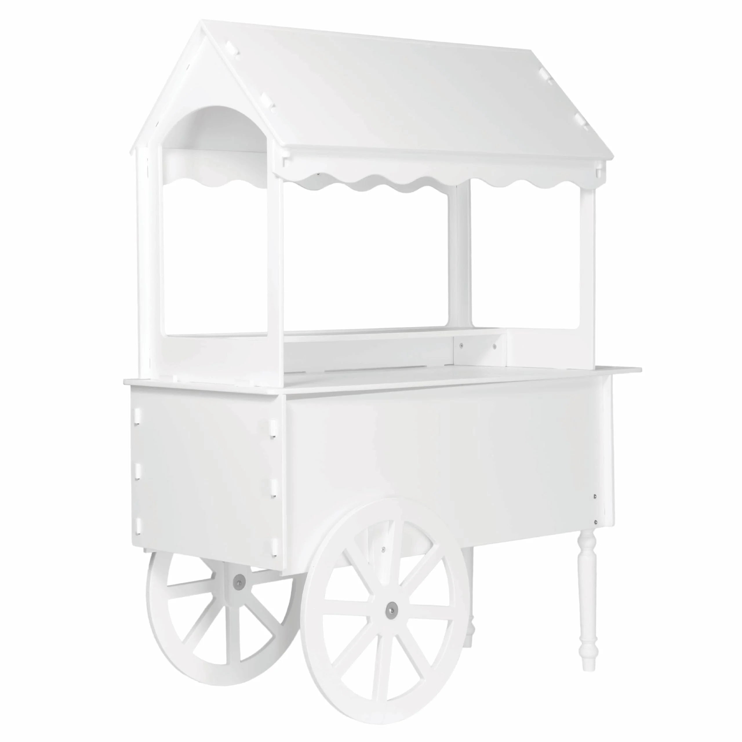 Candy Cart for Party - Candy Cart Display Stand with Wheels for Party - Dessert Cart - Decorated Wood Candy Cart with Wheels for Birthdays Wedding - Easy to Assemble Vintage Candy Cart on Wheels