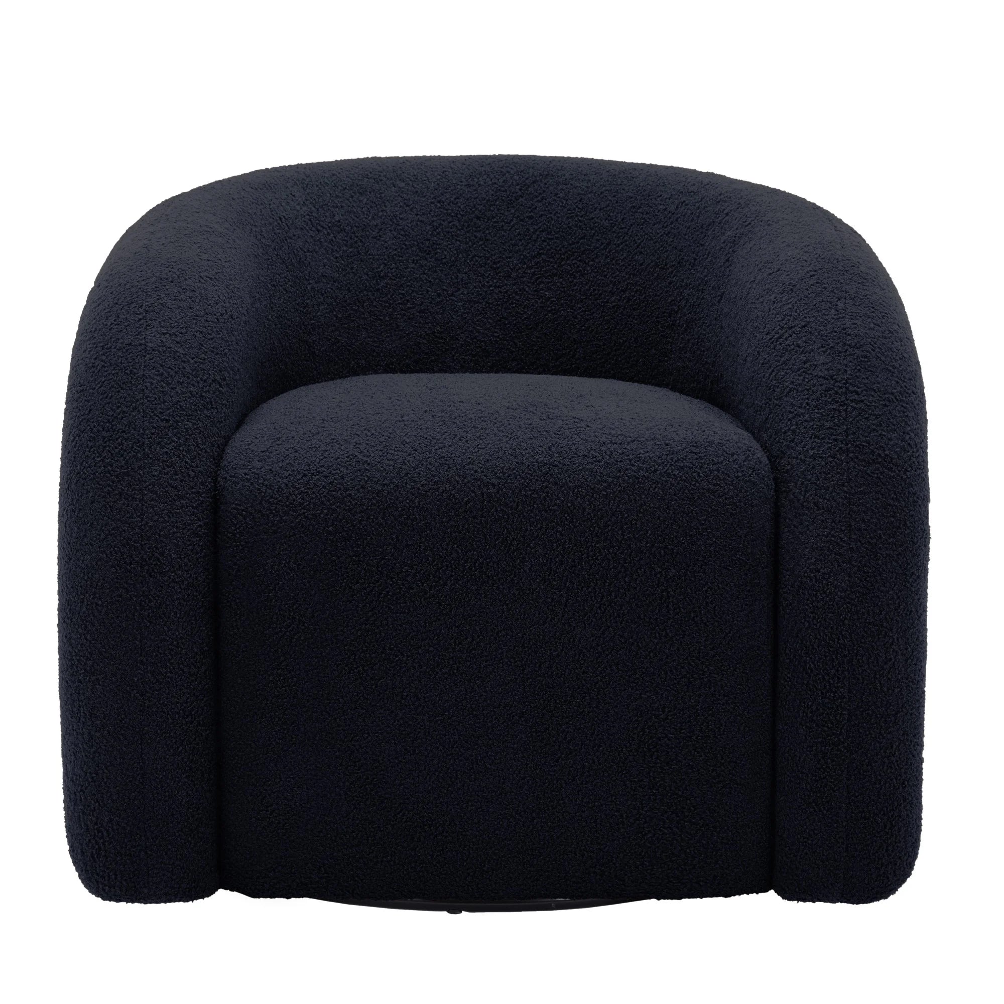 360 Swivel Accent Chair for Living Room, Boucle Barrel Armchair Single Sofa Chair Reading Chair, Sage Green