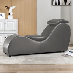 MUZZ Yoga Chair, Curved Yoga Chaise Lounge for Adults Stretching Exercising Relaxing, Chaise Lounge Chair with Adjustable Mats for Living Room Apartment Indoor(Dark Grey)
