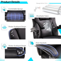 AECOJOY Office Chair with 7 Points Vibration Massage&Heat, Adjustable Ergonomic Recliner, Black