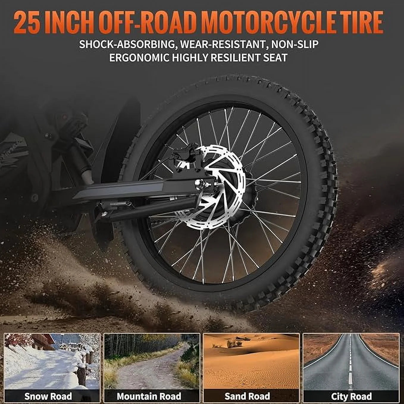 GT73 Electric Bike for Adults, 2000W UL 2849 Electric Dirtbike with 25" Motorcycle Tires, 48V36.4AH Dual Battery Ebike, Max 37 Mph & 85 Mile Long Range, Dual Hydraulic Brakes & Full Suspension