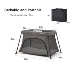 Portable Crib for Baby Travel with Soft Mattress
