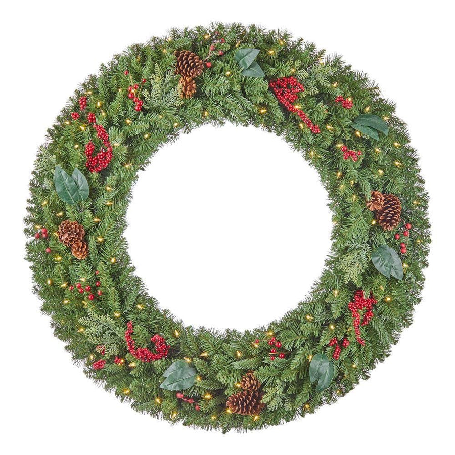 Home Accents Holiday 48 in. New Winslow Fir Pre-Lit LED Wreath
