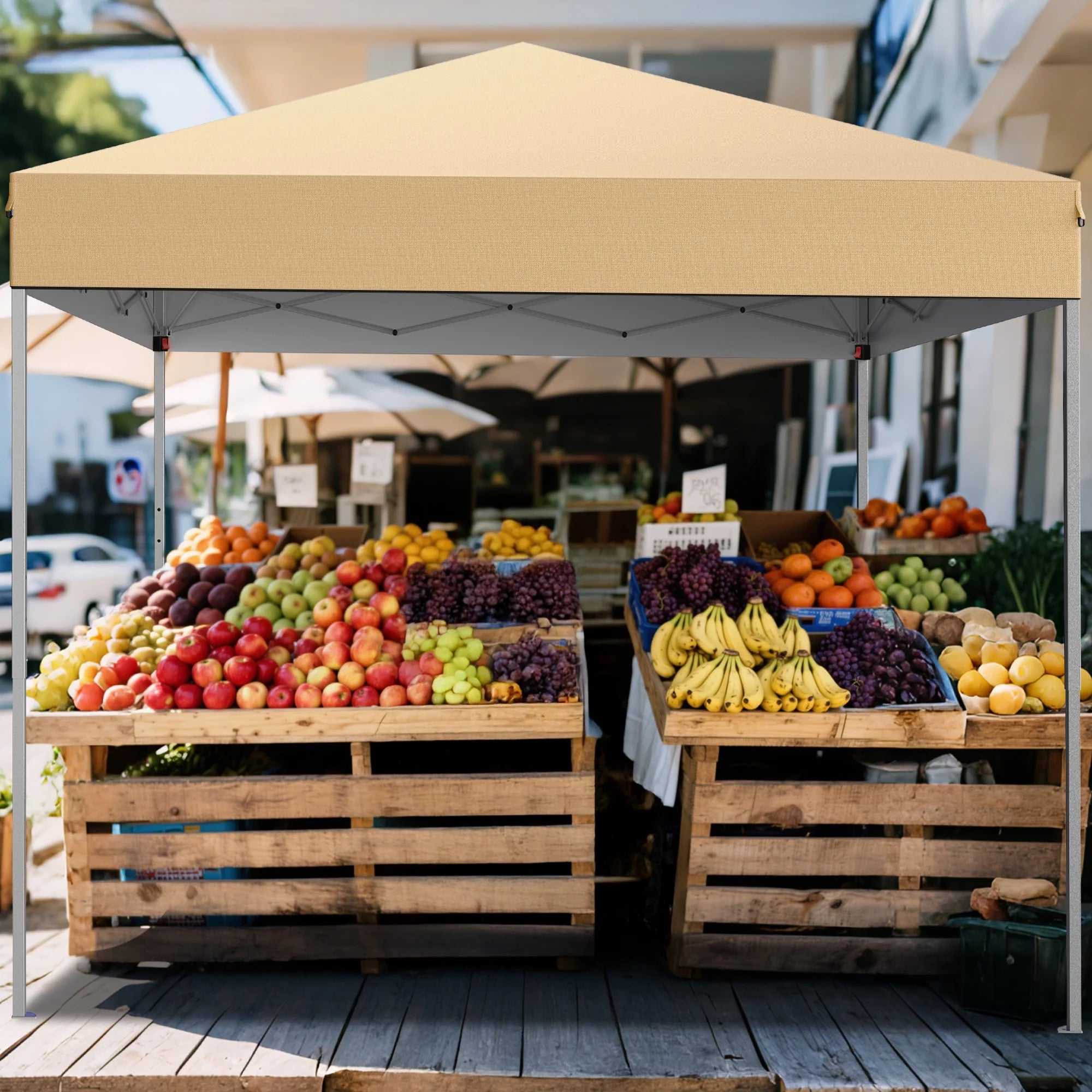 GVDV Canopy Tent, 10x10 Ft Easy Pop up Outdoor Canopy Tent, Portable Straight Leg Gazebo Instant Canopy, Blue