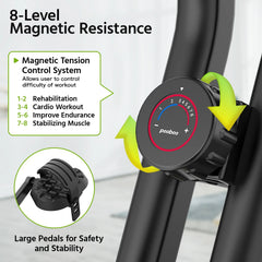 Pooboo 4in1 Folding Exercise Bike Indoor Cycling Bike Stationary Magnetic X Bike Gym Workout 300 lb Easy to Get on/Off