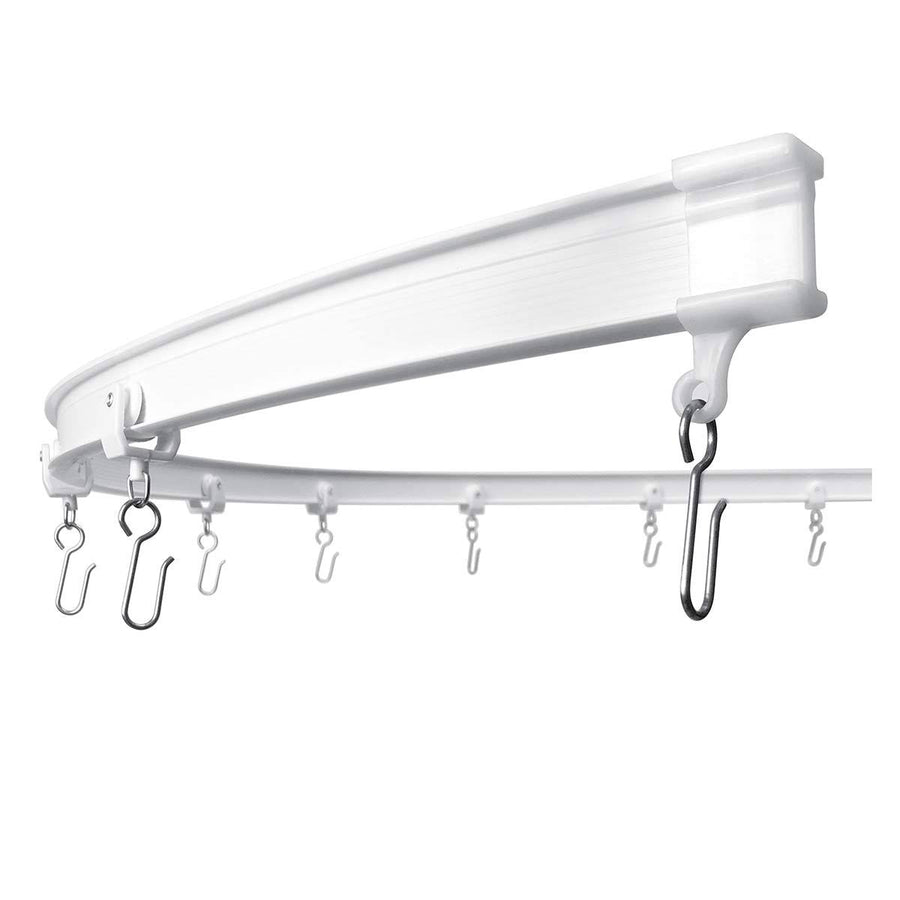 KXLife Flexible Curtain Ceiling Track, Curved Ceiling Track for Curtains, Hospital Curtain Track System, Room Divider Curtain Track(12 ft) White