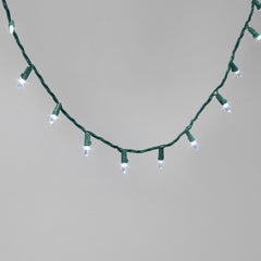 100ct LED Smooth Mini Christmas String Lights Cool White with Green Wire - Wondershop