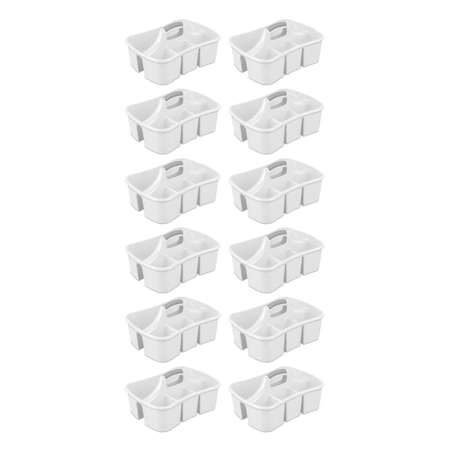 Sterilite Divided Storage Ultra Caddy with 4 Compartments and Handles (12 Pack)