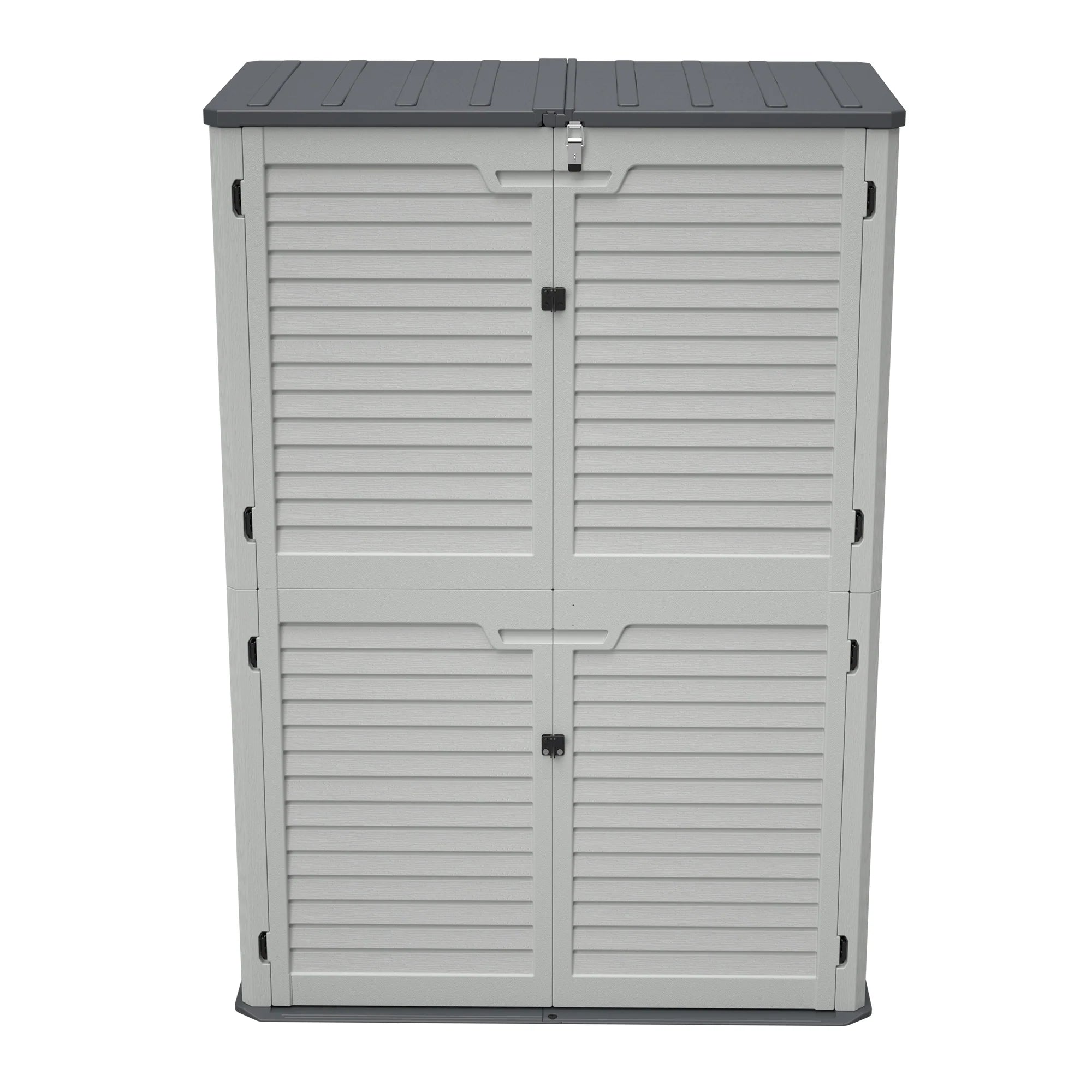 AECOJOY 61.6 Cu.ft Outdoor Resin Storage Shed with Easy Lift Hinges & Adjustable Divider