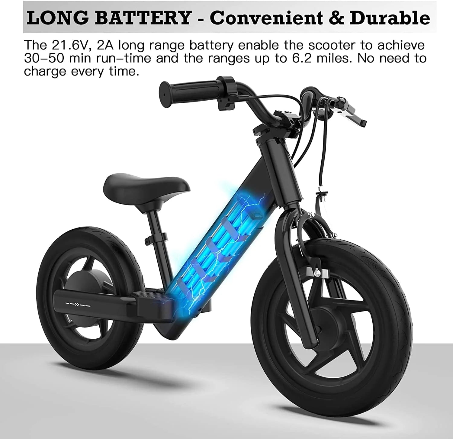 Hiboy BK1 Electric Bike for Kids Ages 3 - 5 Years, 24V 100W Electric Balance Bike 12 in Inflatable Tire Adjustable Seat, Electric Bicycle Gift for Kids