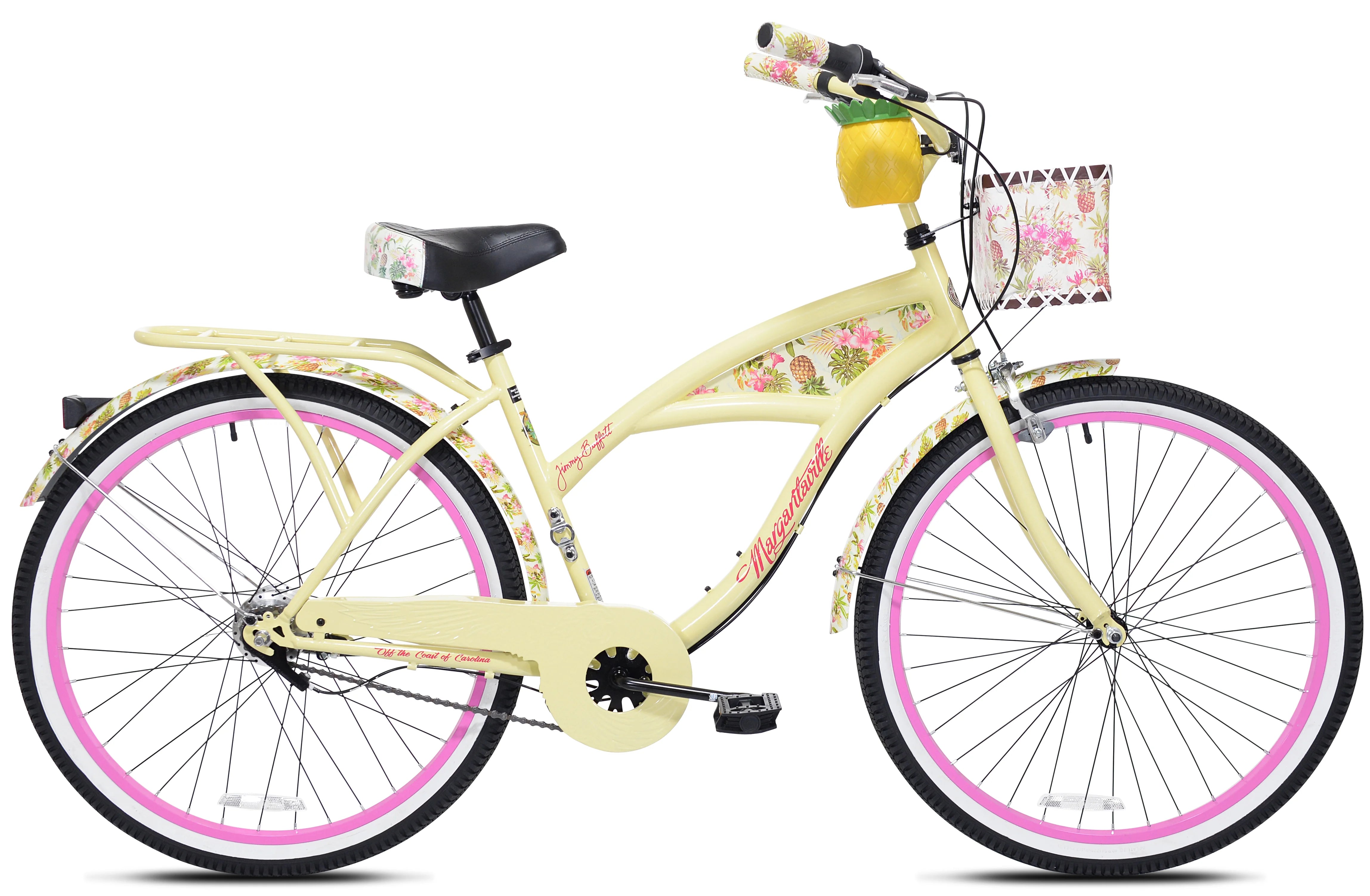 26" Margaritaville Women'S 3 - Speed Cruiser Bike, Yellow