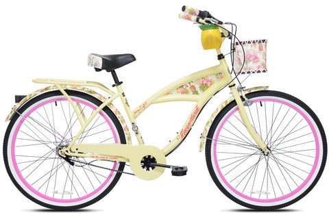 26" Margaritaville Women'S 3 - Speed Cruiser Bike, Yellow