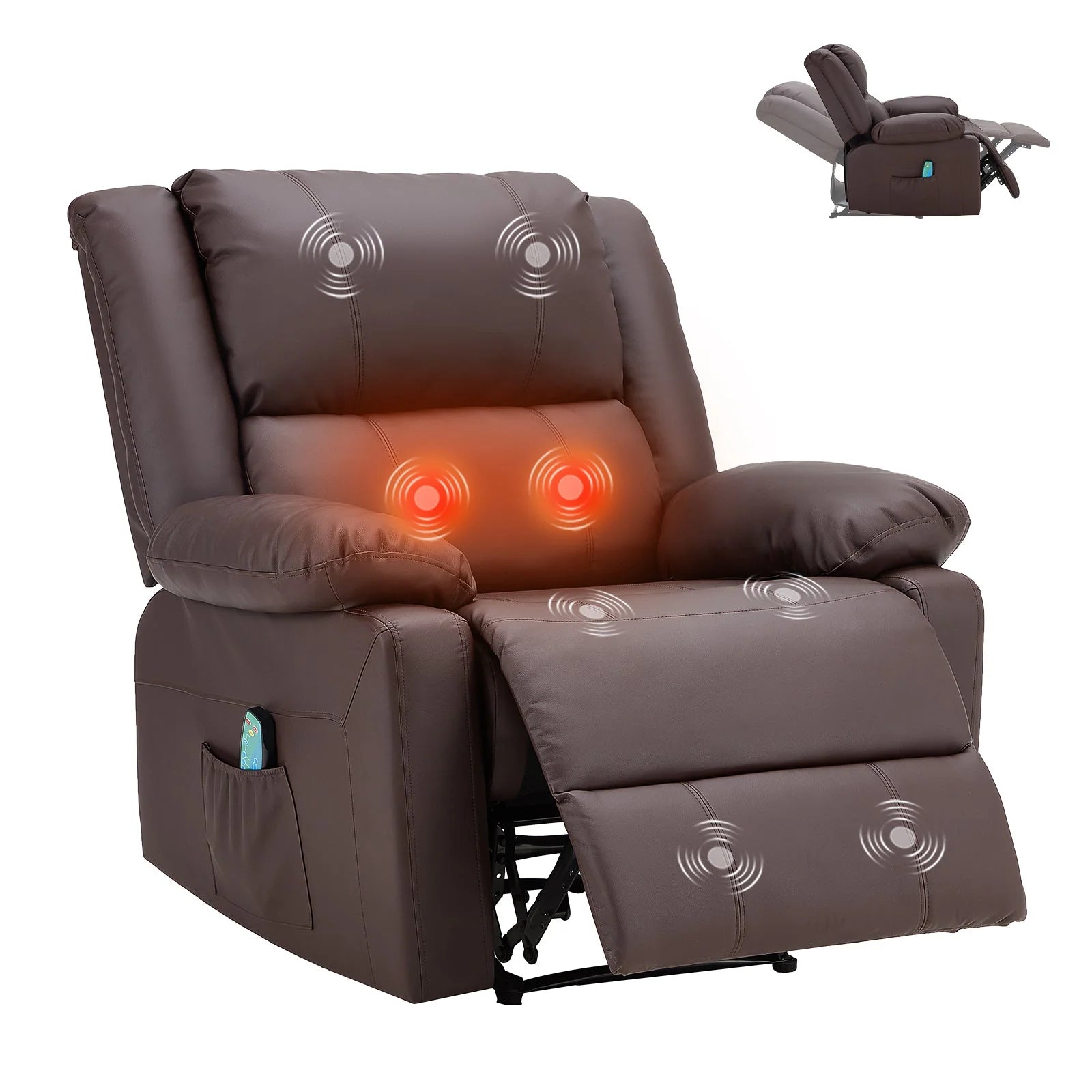AECOJOY Massage Recliner Chair with Heat Function, Overstuffed Recliner Sofa