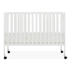 Dream on Me Quinn Full - Size Folding Crib. Removable Wheels. Modern Nursey. Adjustable Mattress Support. Patent Folding System in White