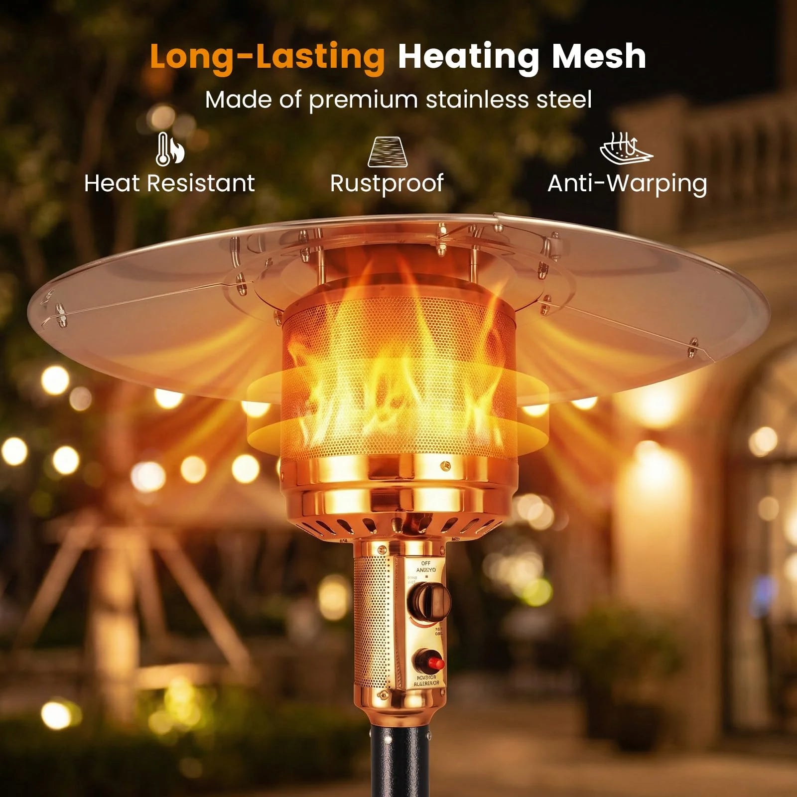 Tangkula 50,000 BTU Patio Propane Heater 86” Tall Portable Gas Heater