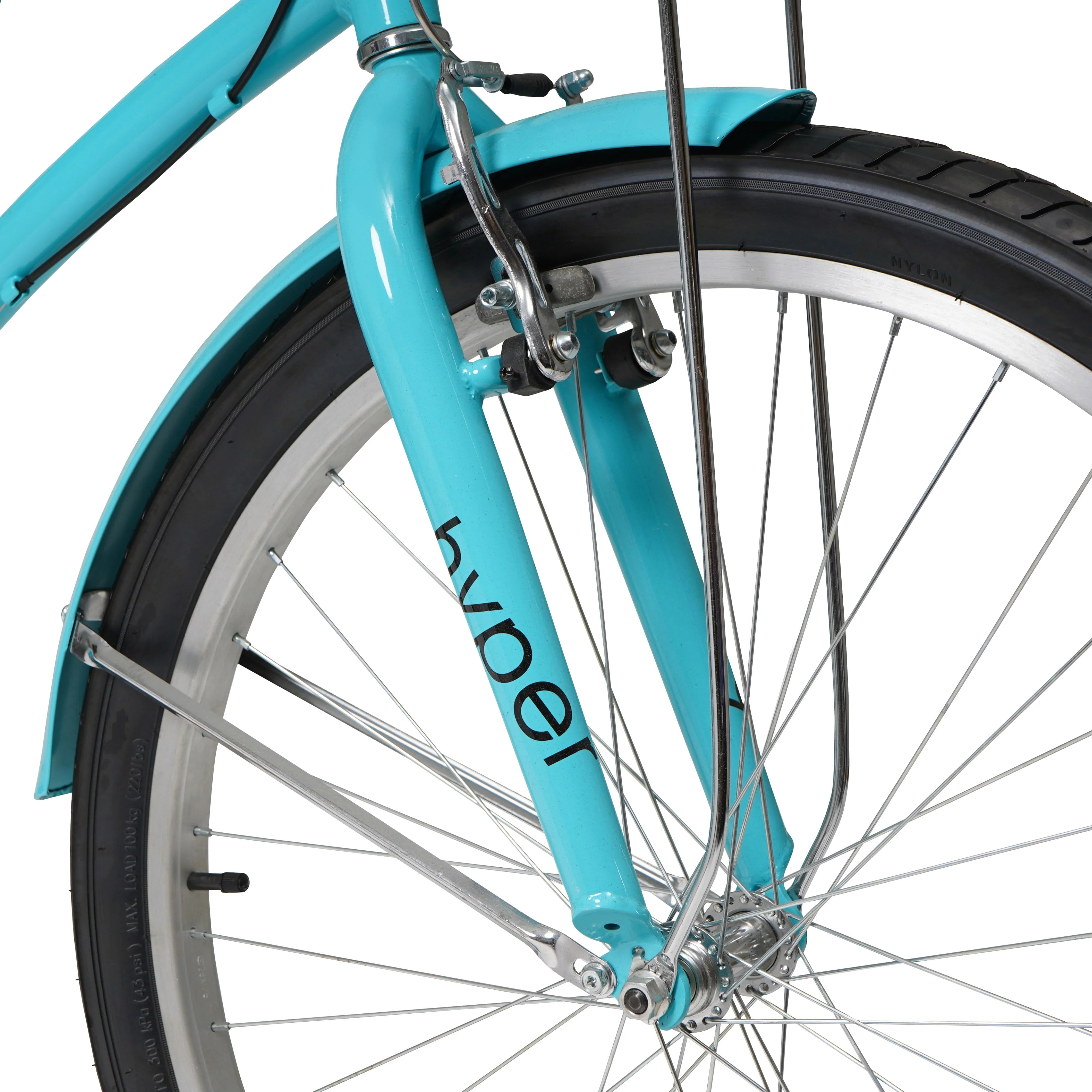 Hyper Bicycle 26" Woman'S Commute Bike with Basket, Neon Teal