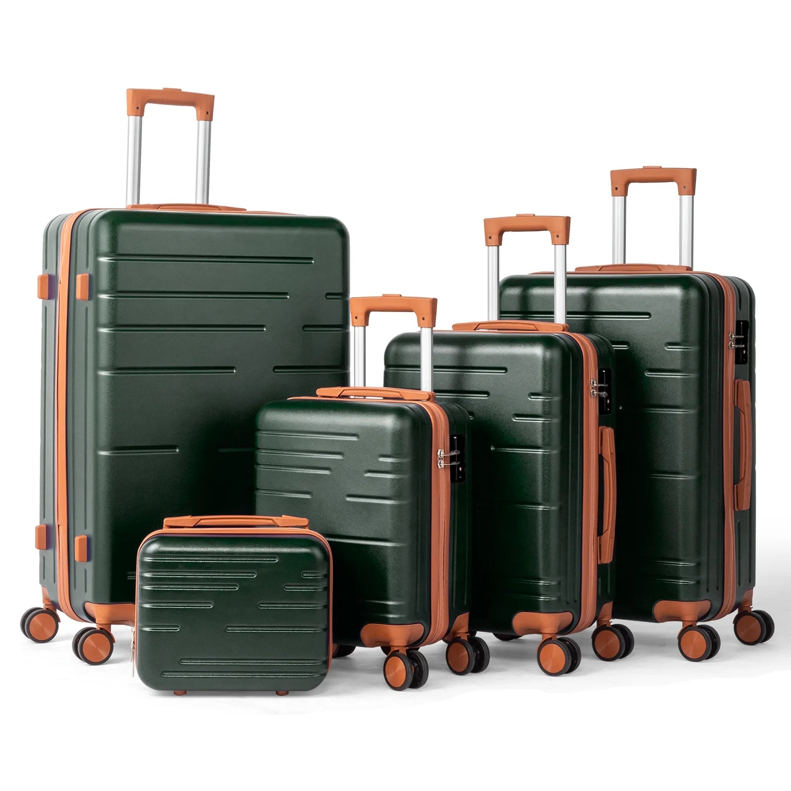 Zimtown Luggage 3 Piece Set Suitcase ABS Hardside Lightweight with TSA Lock Spinner Wheels, Beige
