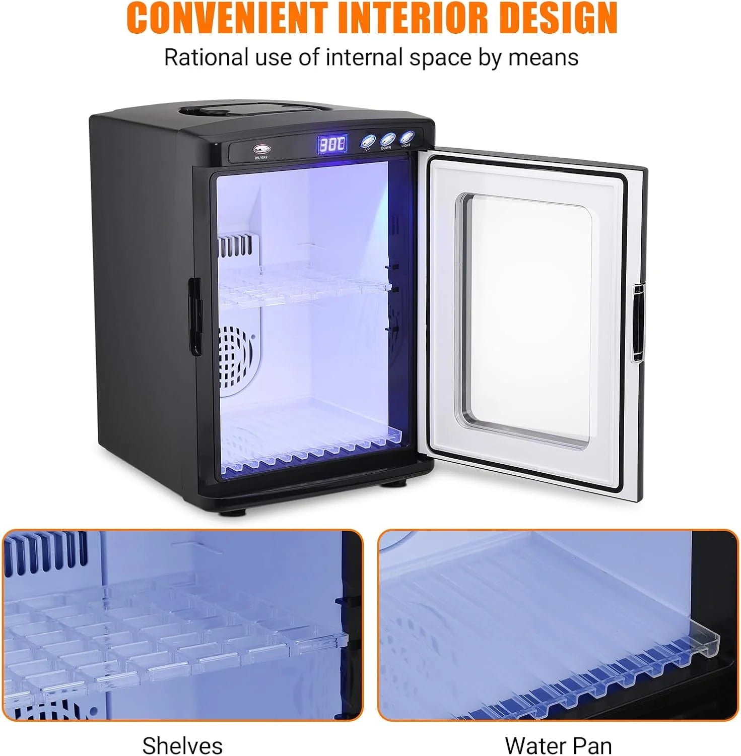 Garvee 25 L Reptile Incubator for Hatching Eggs - Portable Scientific Laboratory Incubator, Temperature Controlled 10� - - 60� - for Small Reptiles, Cooling and Heating Digital Incubator, 12V/110V Black
