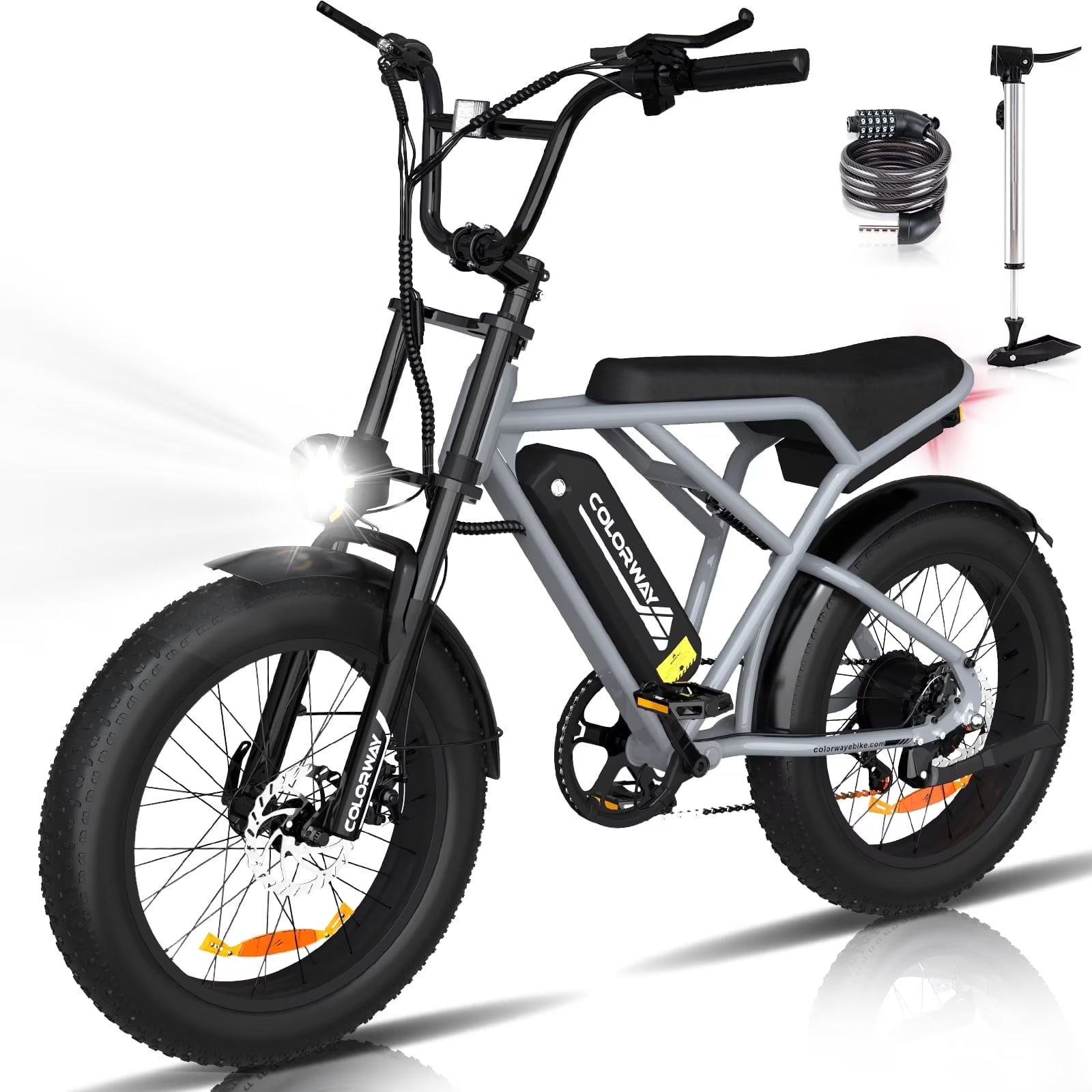 COLORWAY 750W 20"x4.0 Fat Tire Electric Bike, 48V 15ah Battery, Off - Road E - Bike for Adults, UL2849 Certified