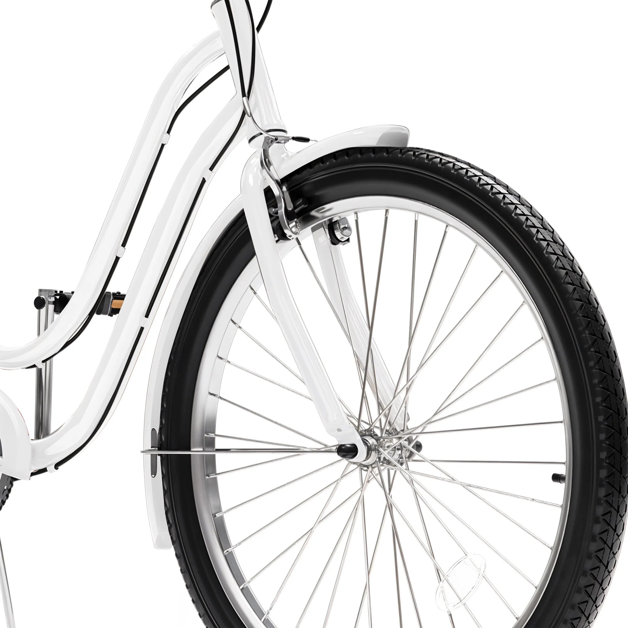Uforic24'' Beach Cruiser Bike, 7 - Speed, Step - Through Bicycle for Men & Women, Steel Frame, Mint Green
