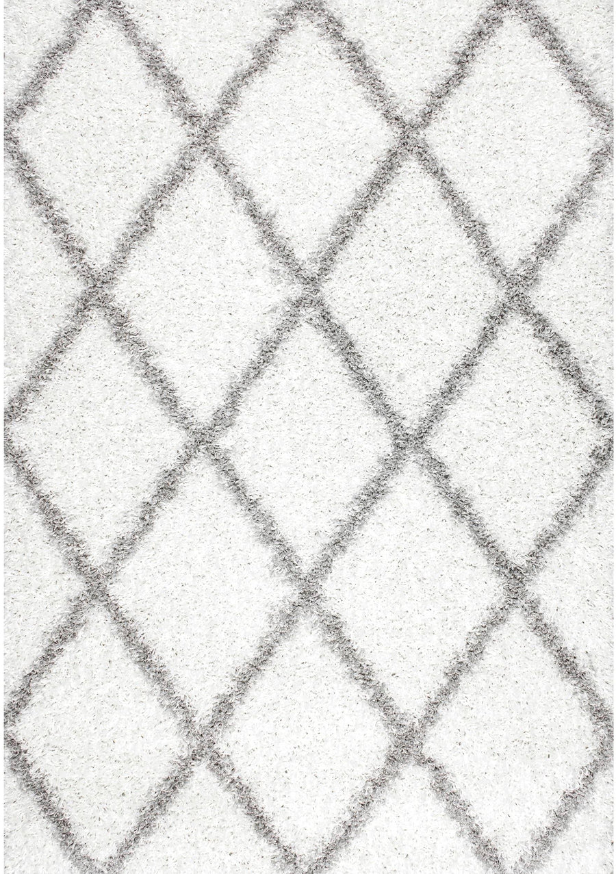 nuLOOM Shanna Shaggy White 8' Square Rug