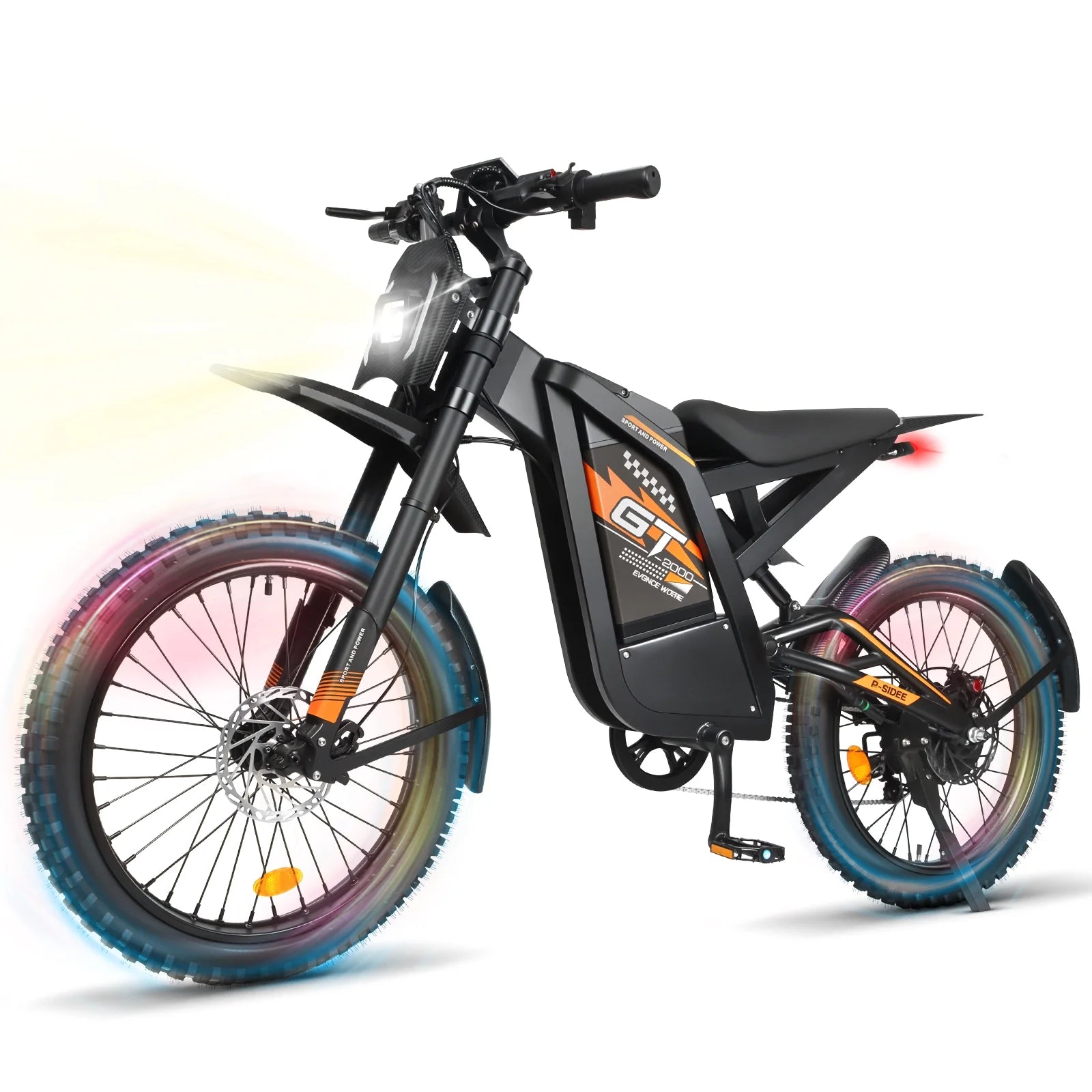OUXI GT2000 Electric Dirt Bike for Adults, 3000W Peak Electric Motorcycle, 37MPH Electric Bike, 48V 30ah Battery, 85+Miles Mountain Bike, 24" Fat Tire Ebike, Hydraulic Brakes, Full Suspension, UL2849