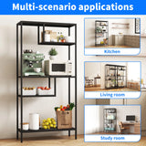 Modern Storage Shelf with 4 Compartments & Metal Legs, Freestanding Organizer, Book Shelves Display Shelves for Living Room, Bedroom, Home Office