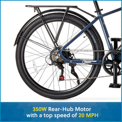 Concord 27.5" Step - Over Electric Commuter Bike, 36V, Gray, Fits Riders 5'1" - 6'1", Adult, Unisex