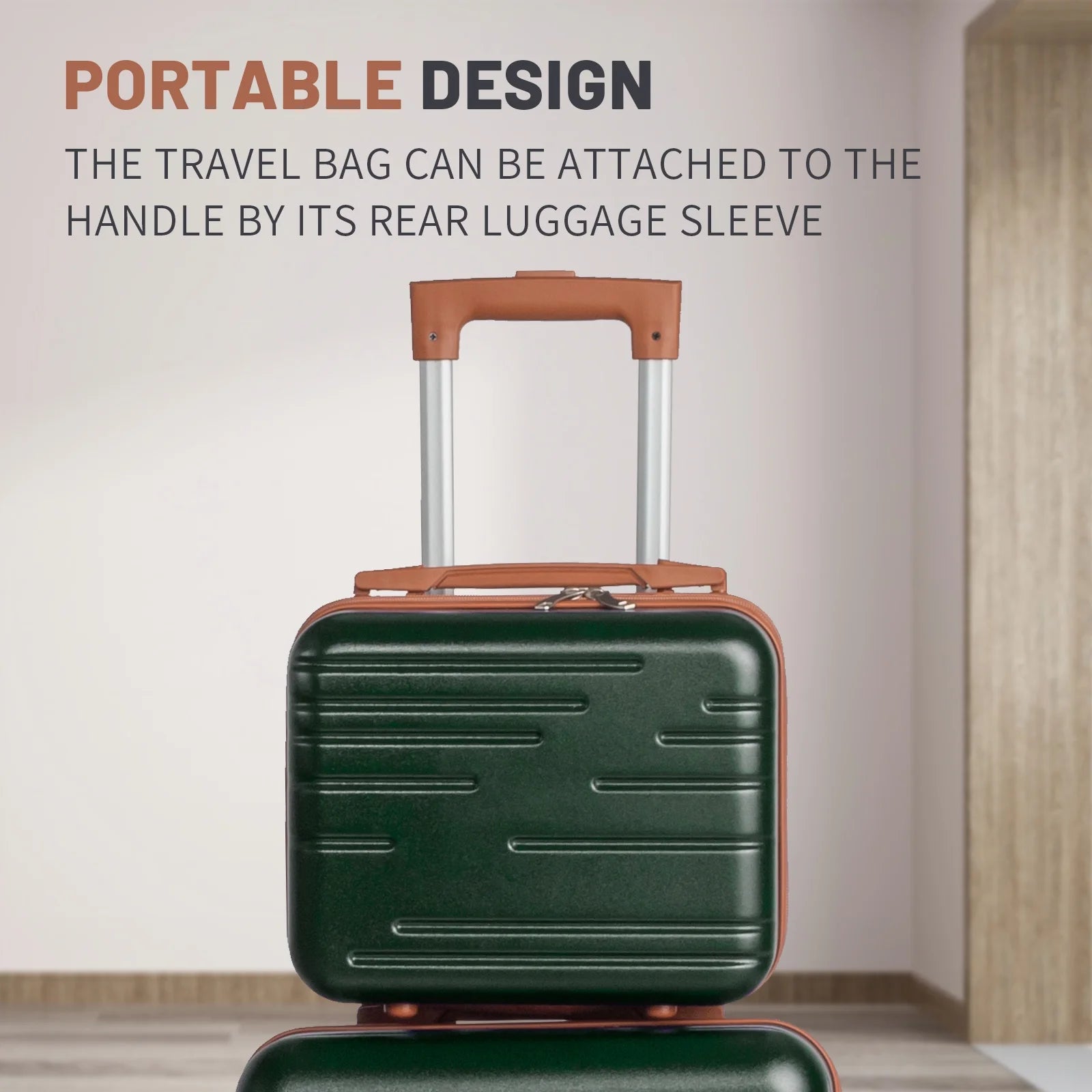 Zimtown Luggage 3 Piece Set Suitcase ABS Hardside Lightweight with TSA Lock Spinner Wheels, Beige