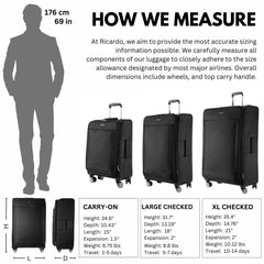 Ricardo Beverly Hills Solvang 2.0 Softside 32" Expandable Checked Spinner Luggage, Adult, Black