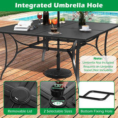 Tangkula 60" x 60" Metal Patio Dining Table for 8(60" x 60")