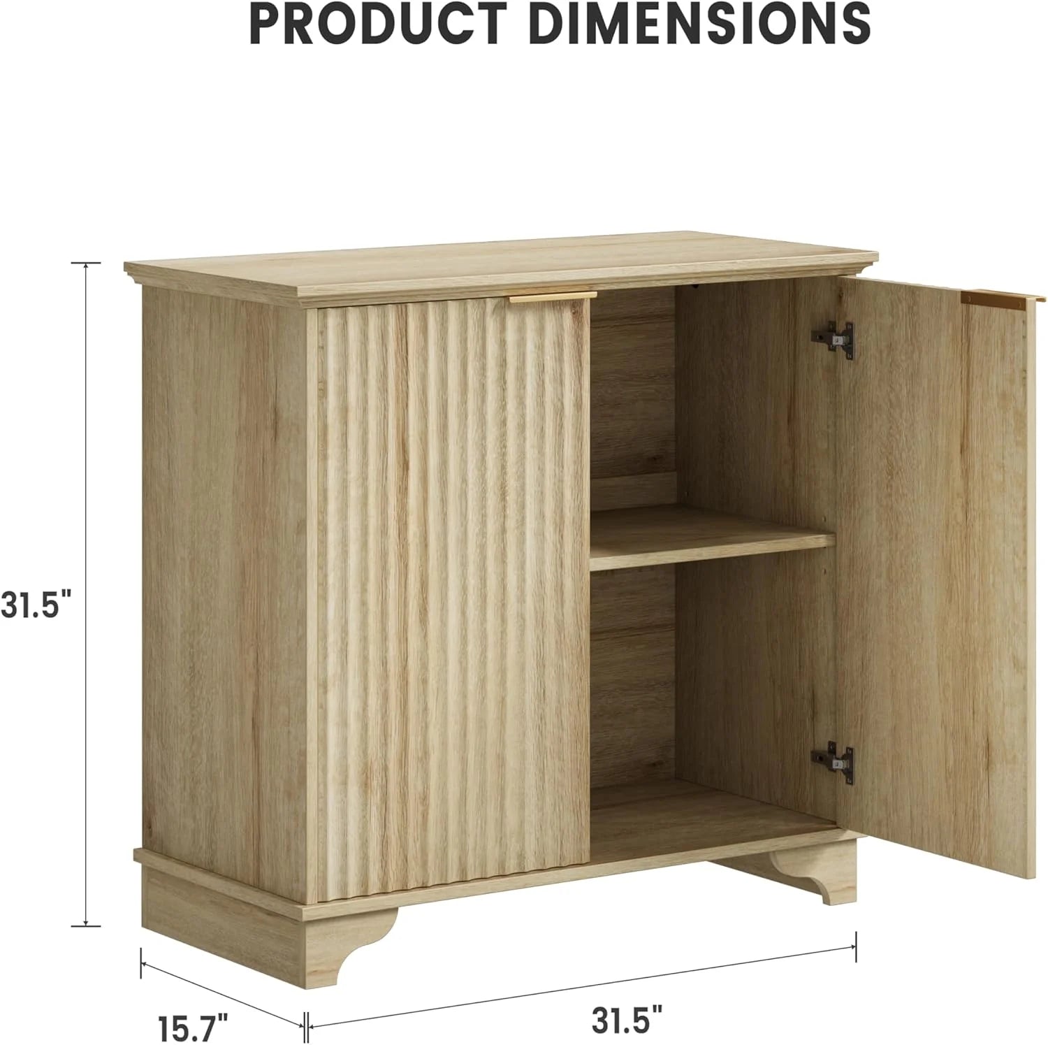 Perfect Deals Await Modern Farmhouse Coffee Bar Cabinet �?kitchen Storage Cabinet with Fluted Doors, Sideboard Buffet with Adjustable Shelves for Kitchen, Dining Room, and Living Room, White