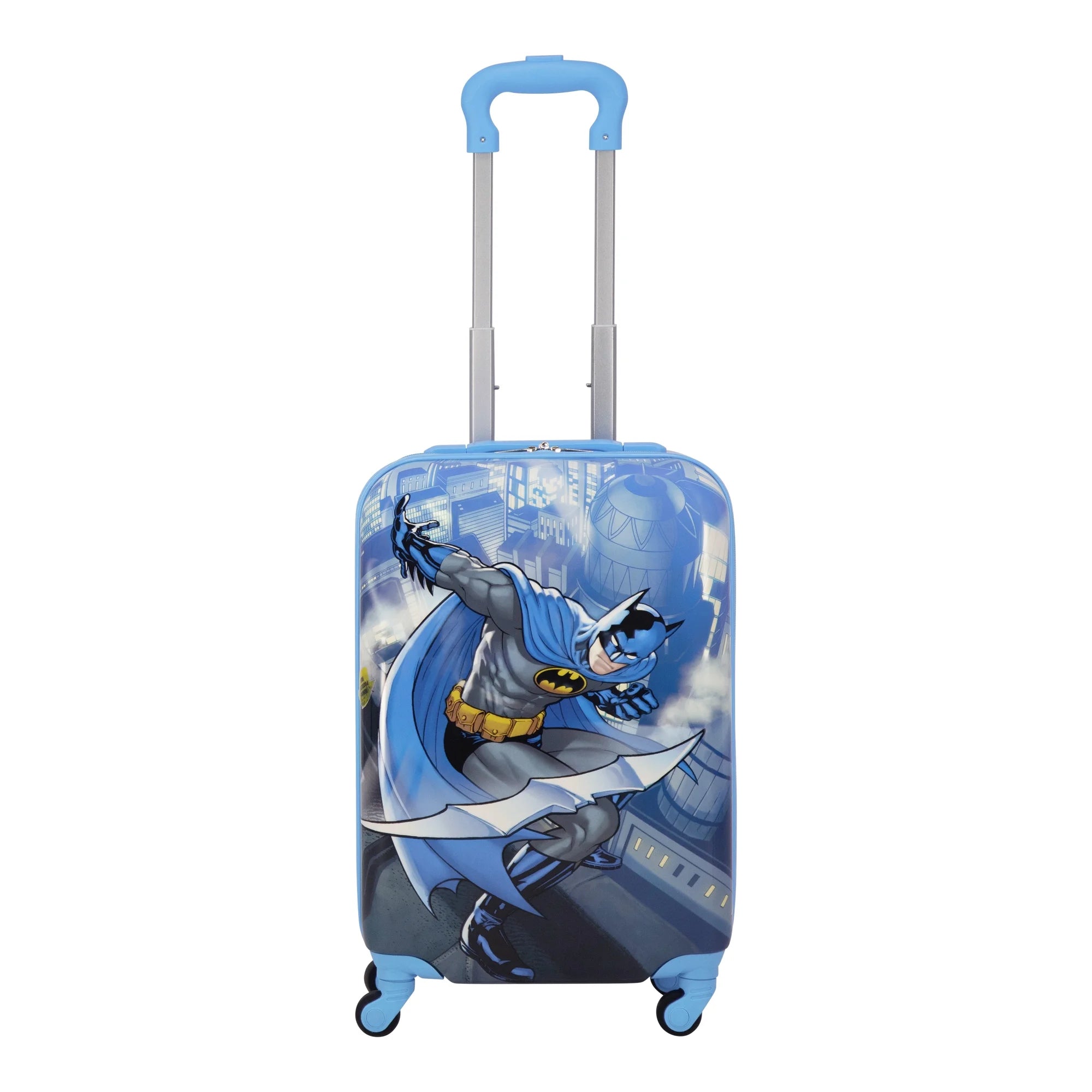 DC Comics Batman 21 in Kids Rolling Luggage, Hardshell Carry on Suitcase with Wheels, Blue