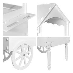 Candy Cart for Party - Candy Cart Display Stand with Wheels for Party - Dessert Cart - Decorated Wood Candy Cart with Wheels for Birthdays Wedding - Easy to Assemble Vintage Candy Cart on Wheels