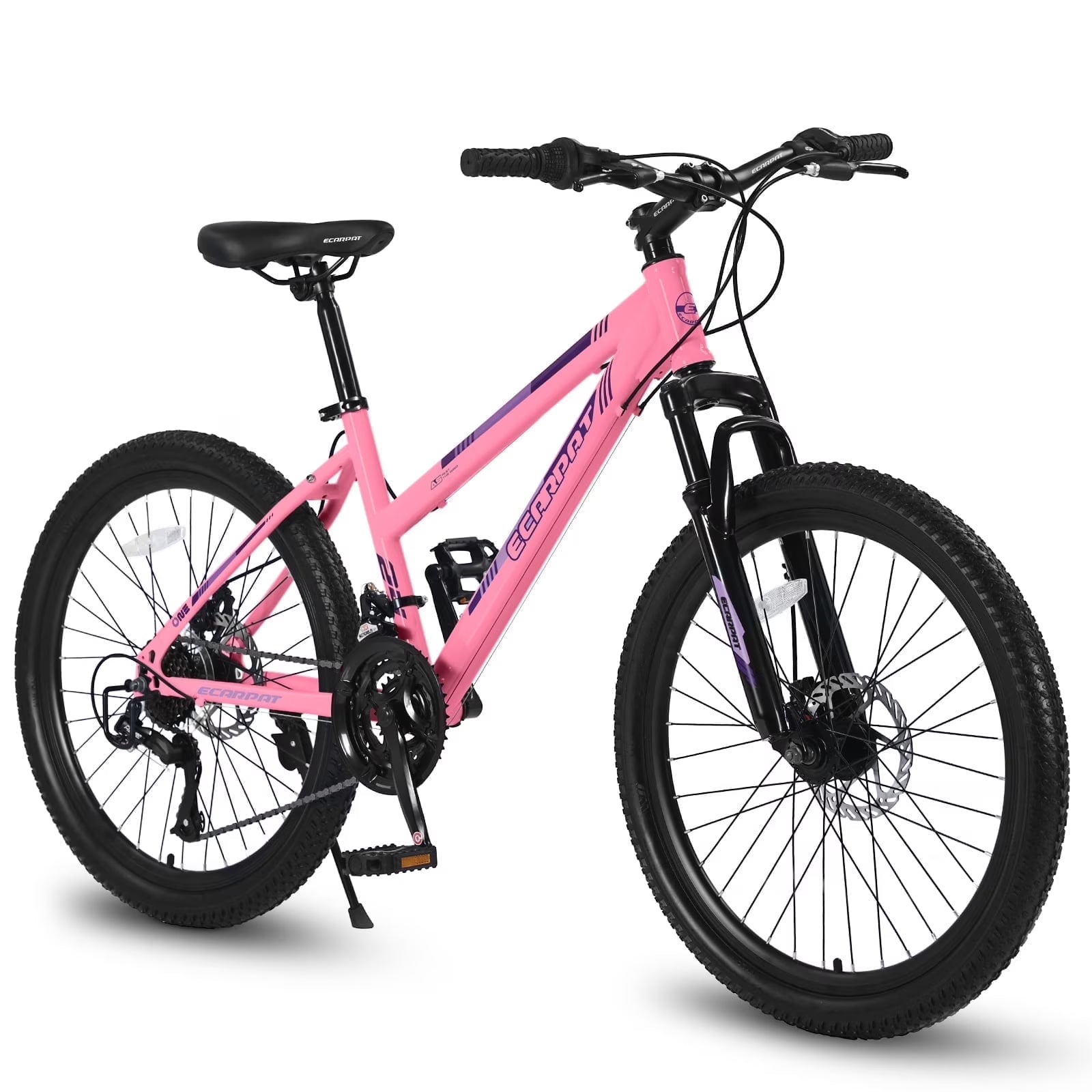 Ecarpat 26 in Mountain Bike Adults Womens Mountain Bicycles with Dual Disc Brakes Shimano 21 - Speed Full Suspension MTB Bicycles for Outdoor Commuting Exercise, Multi Colors