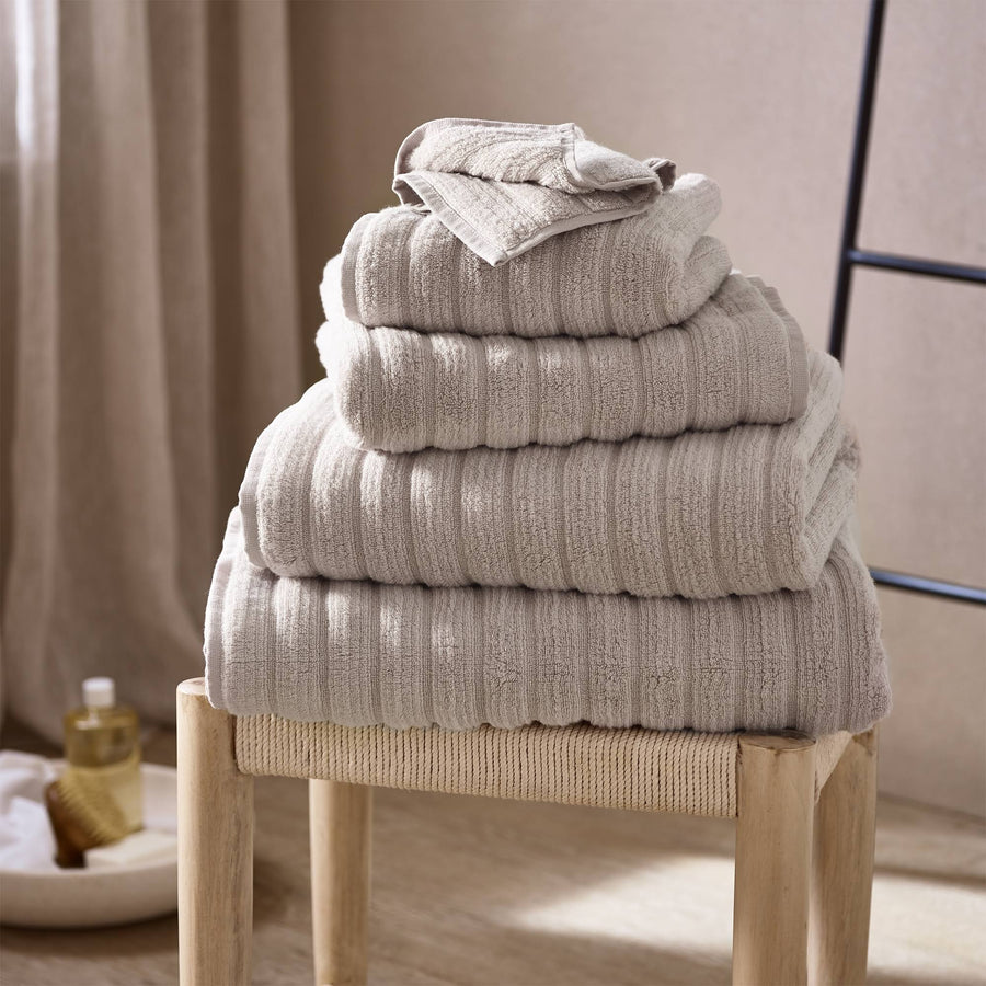 The White Company Rib Hydrocotton Bath Towel, Oatmeal,