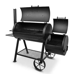 Highland Offset Charcoal Smoker and Grill in Black with 900 Sq. In. Cooking Space