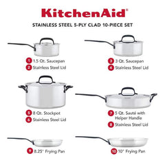 10-Piece Stainless Steel Induction Cookware Set