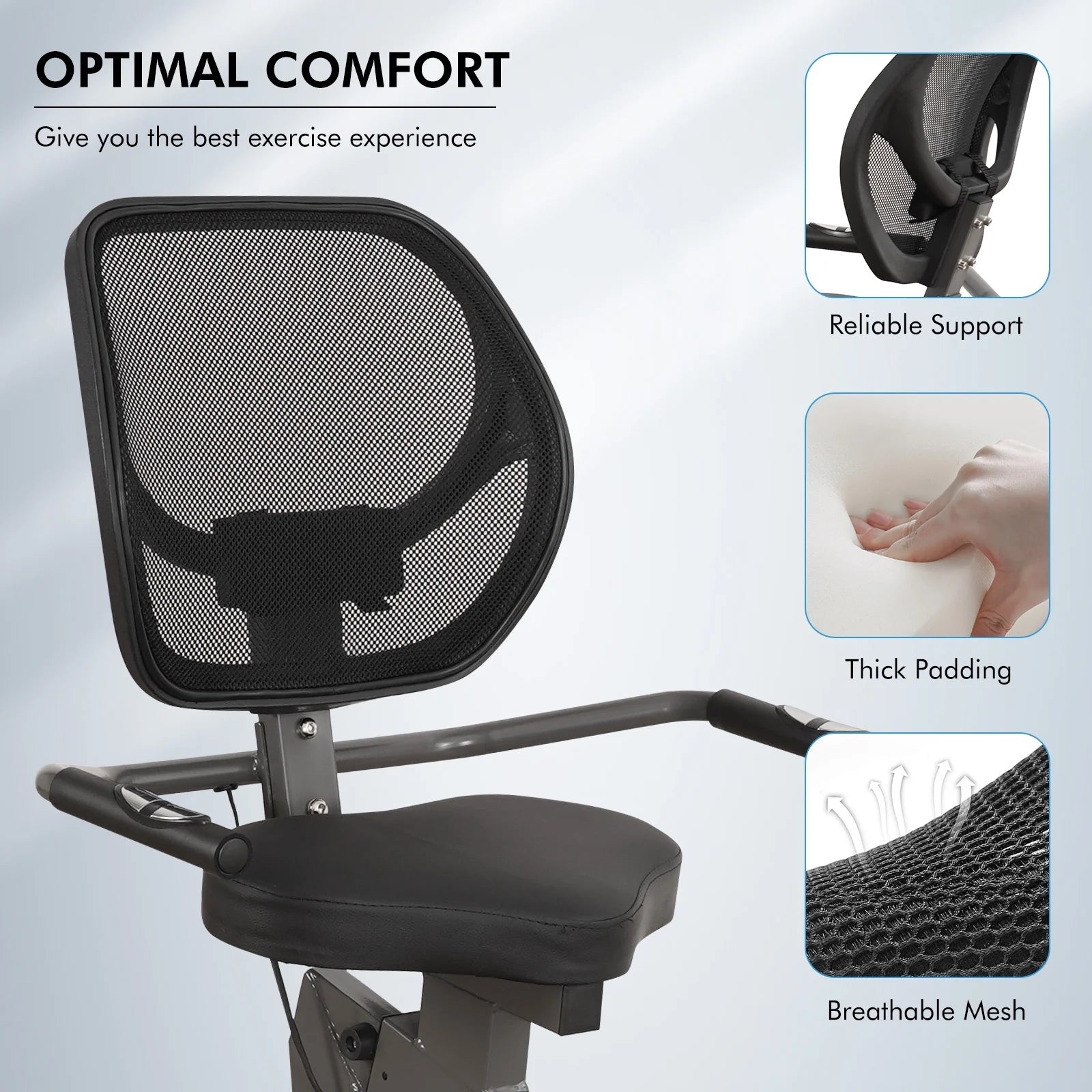 Maxkare Recumbent Exercise Bike for Home Stationary Bike Sturdy Quiet 8 Levels Recumbent Bikes Large Comfortable Seat Heart Rate Handle & Ipad Holder for Gym Seniors Adults