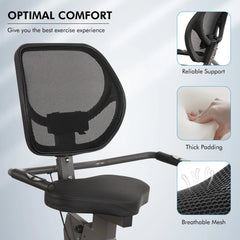 Maxkare Recumbent Exercise Bike for Home Stationary Bike Sturdy Quiet 8 Levels Recumbent Bikes Large Comfortable Seat Heart Rate Handle & Ipad Holder for Gym Seniors Adults