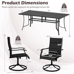 Tangkula 9 Piece Outdoor Dining Set 76” Rectangular Patio Table