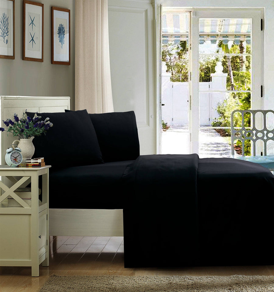 Mainstays Microfiber Bedding Sheet Set, Size: Twin/Twin XL, Black