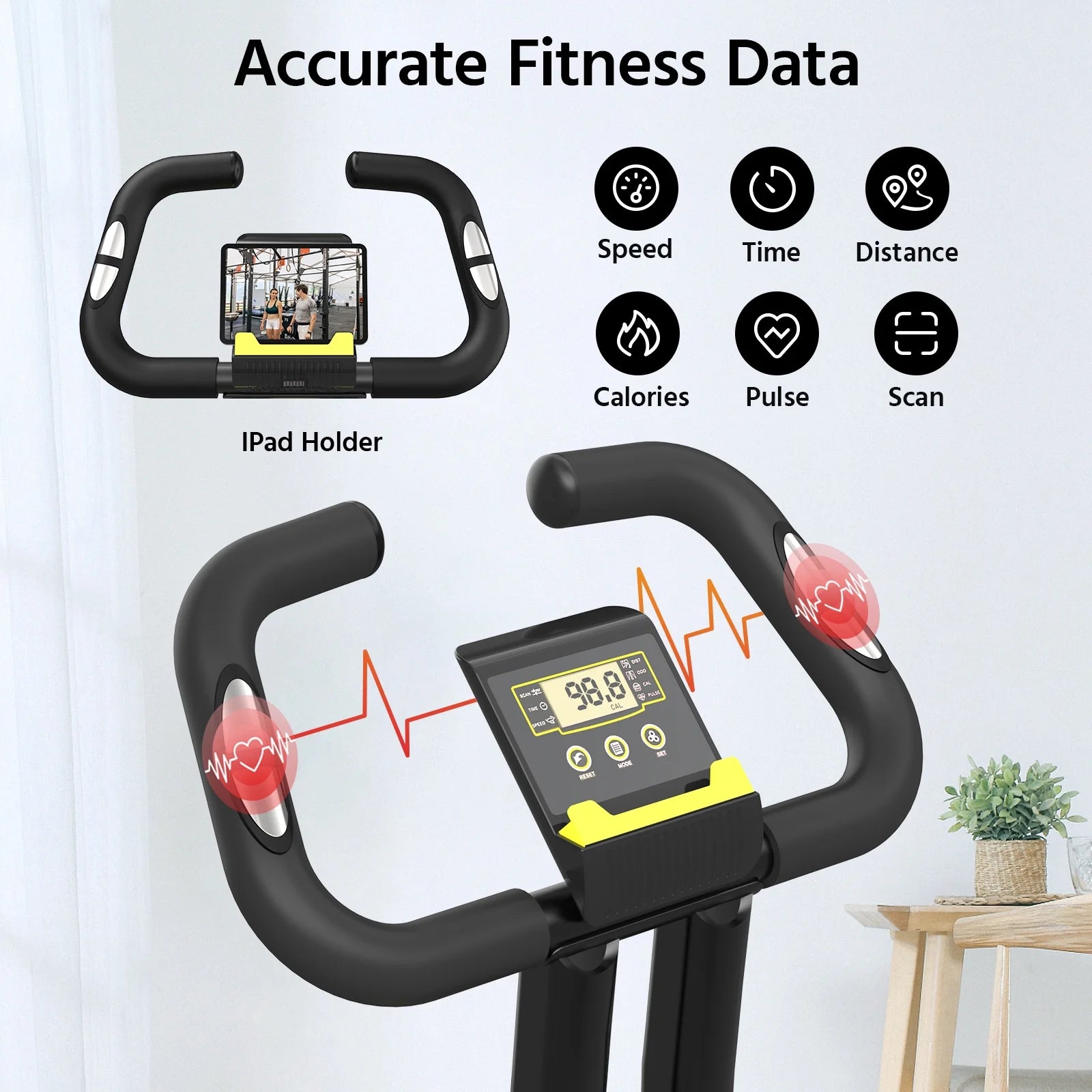 Pooboo 4in1 Folding Exercise Bike Indoor Cycling Bike Stationary Magnetic X Bike Gym Workout 300 lb Easy to Get on/Off