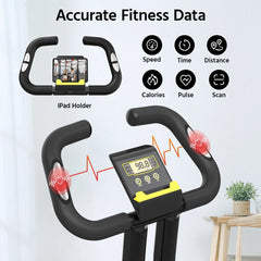Pooboo 4in1 Folding Exercise Bike Indoor Cycling Bike Stationary Magnetic X Bike Gym Workout 300 lb Easy to Get on/Off