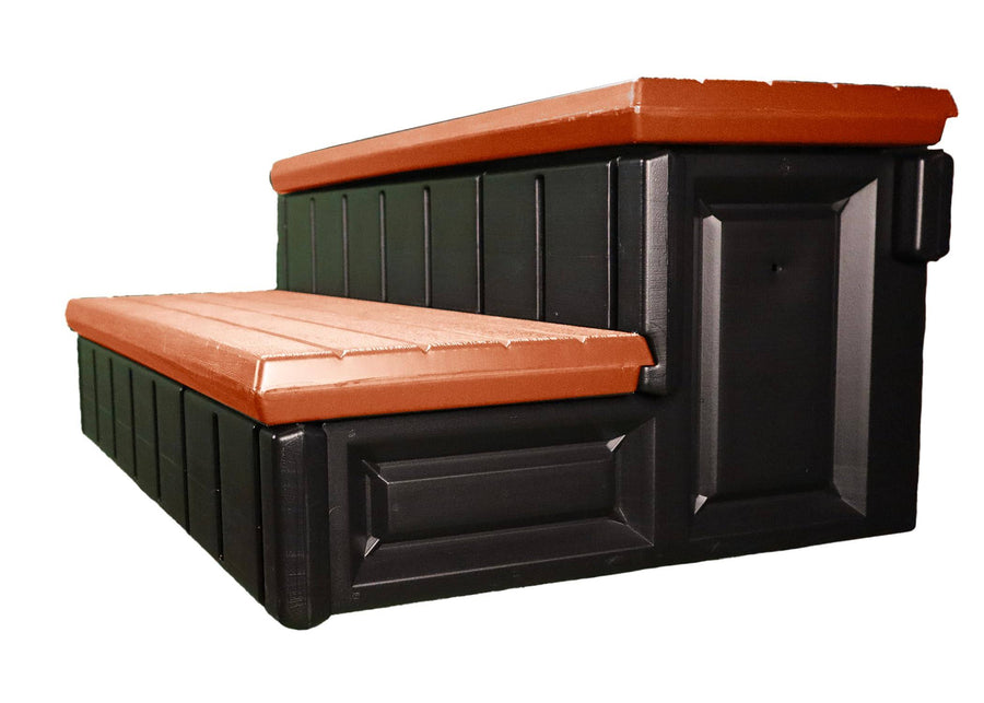 Leisure Accents 36" Deluxe Deck Patio Spa Hot Tub Steps, Redwood