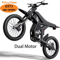 GT73 Electric Bike for Adults, 2000W UL 2849 Electric Dirtbike with 25" Motorcycle Tires, 48V36.4AH Dual Battery Ebike, Max 37 Mph & 85 Mile Long Range, Dual Hydraulic Brakes & Full Suspension